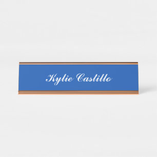 Cobalt Blue Unique Professional Calligraphy Desk Name Plate