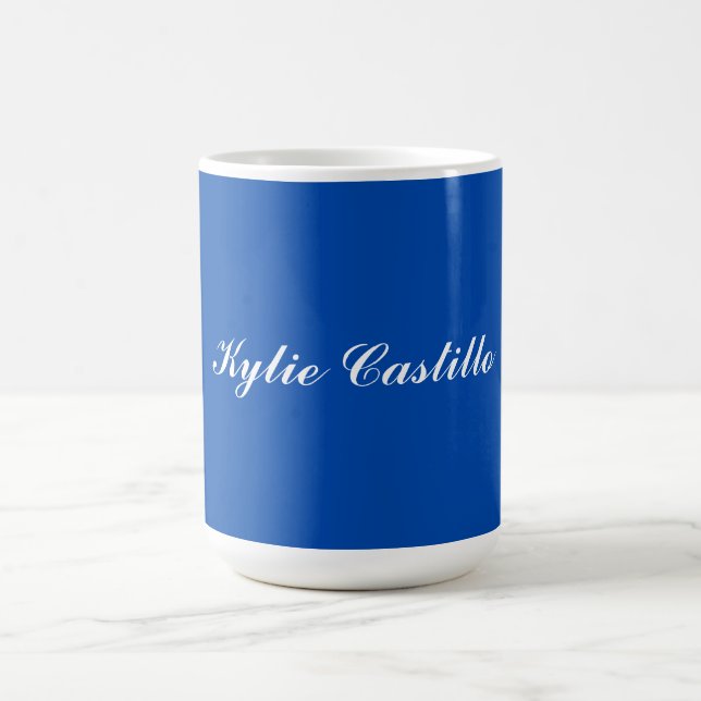 Cobalt Blue Unique Professional Calligraphy Name Coffee Mug (Center)