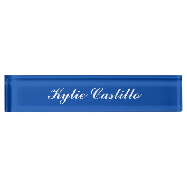 Cobalt Blue Unique Professional Calligraphy Name Nameplate (Front)