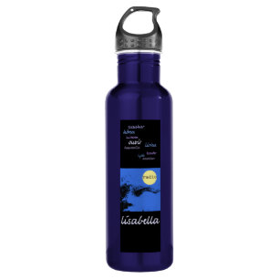 cobalt blue Venetian angel closeup 710 Ml Water Bottle