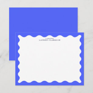 Cobalt Blue Wavy Frame Note Card