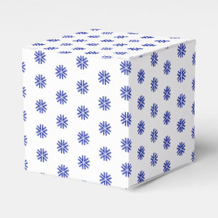 Cobalt Blue White star snowflakes pattern gift Favour Box