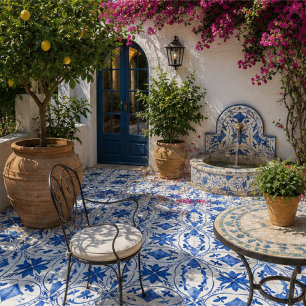 Cobalt Breeze Hand-Painted Blue Mediterranean Tile