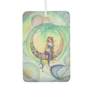 Cobalt Moon Mermaid Fantasy Art Illustration Car Air Freshener