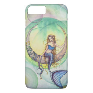 Cobalt Moon Watercolor Mermaid Art Illustration iPhone 8 Plus/7 Plus Case