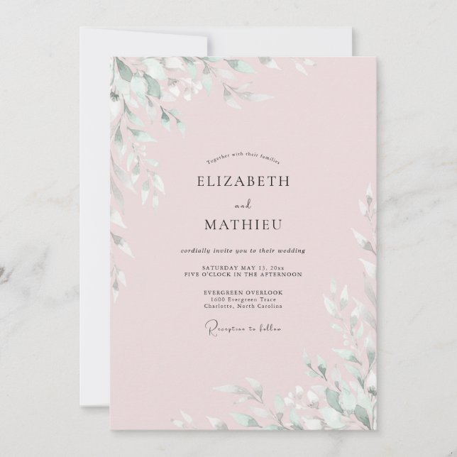 Cobalt Painted Block Wedding Invitation (Front)