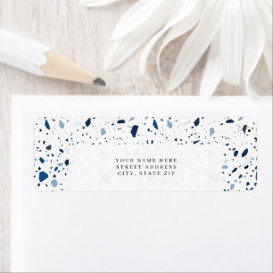 Cobalt Stone Blue Terrazzo Pattern