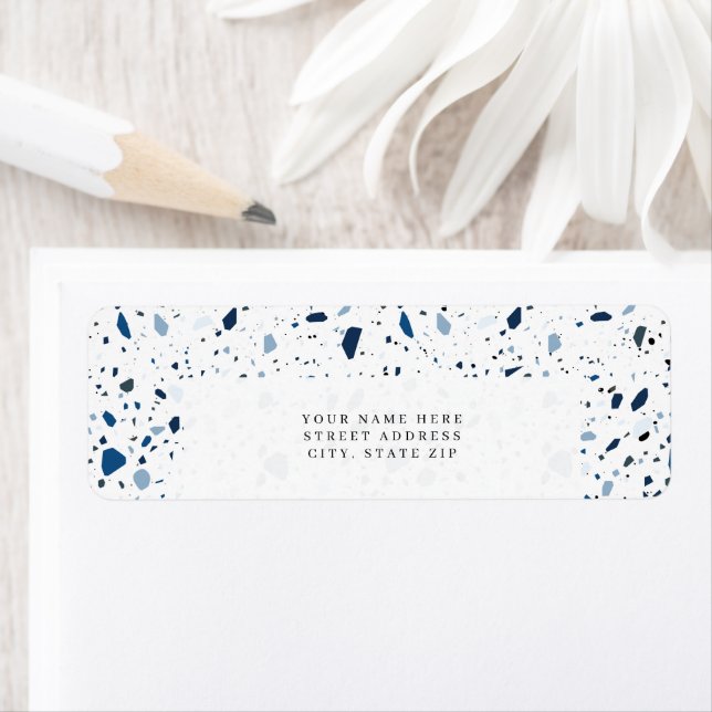 Cobalt Stone Blue Terrazzo Pattern (Insitu)