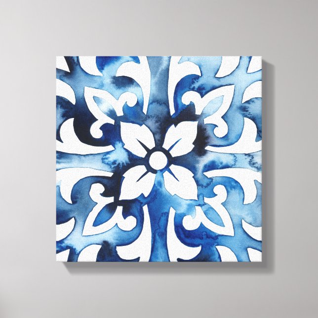 Cobalt Tile II Canvas Print (Front)