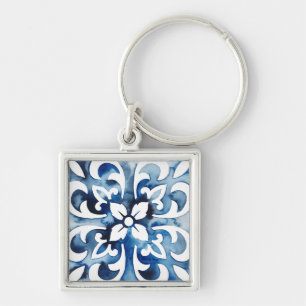 Cobalt Tile II Key Ring