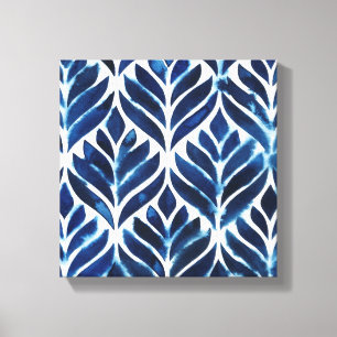 Cobalt Watercolor Tiles IV Canvas Print