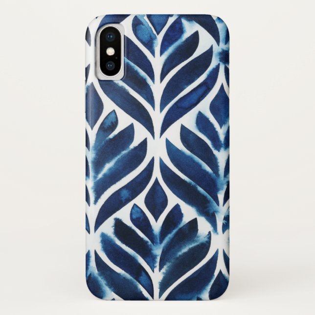 Cobalt Watercolor Tiles IV Case-Mate iPhone Case (Back)