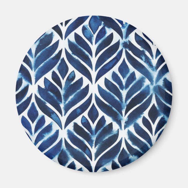 Cobalt Watercolor Tiles IV Magnet (Front)