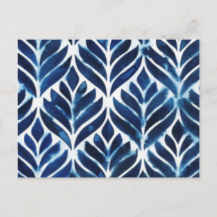 Cobalt Watercolor Tiles IV Postcard