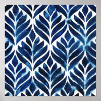 Cobalt Watercolor Tiles IV