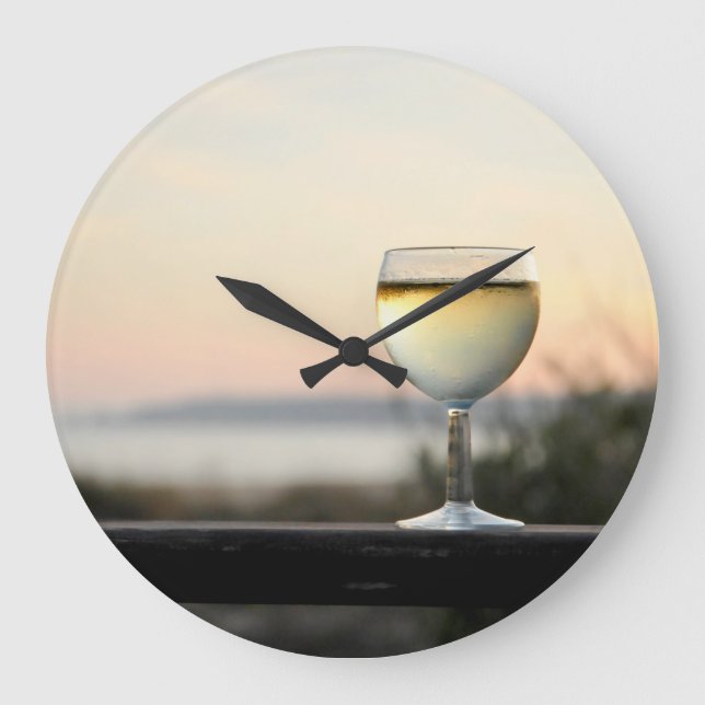 CobaltMoonDesignClocks, Wine Time,Round Wall Clock (Front)