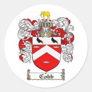 COBB FAMILY CREST -  COBB COAT OF ARMS CLASSIC ROUND STICKER