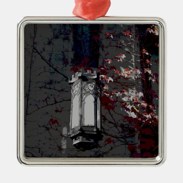 Cobb Hall Lamp With Maroon Ivy Metal Tree Decoration (Front)