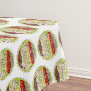 Cobb Salad American Food Picnic Chicken Bacon Egg  Tablecloth