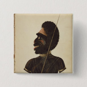 Cobbawn Wogi, native chief of Port Stephen 15 Cm Square Badge