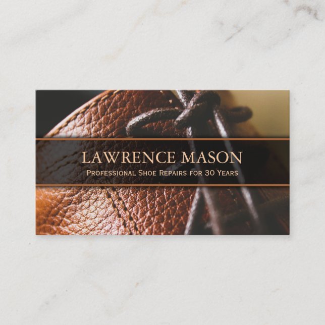 Cobbler / Cordwainer Photo of Shoe - Business Card (Front)