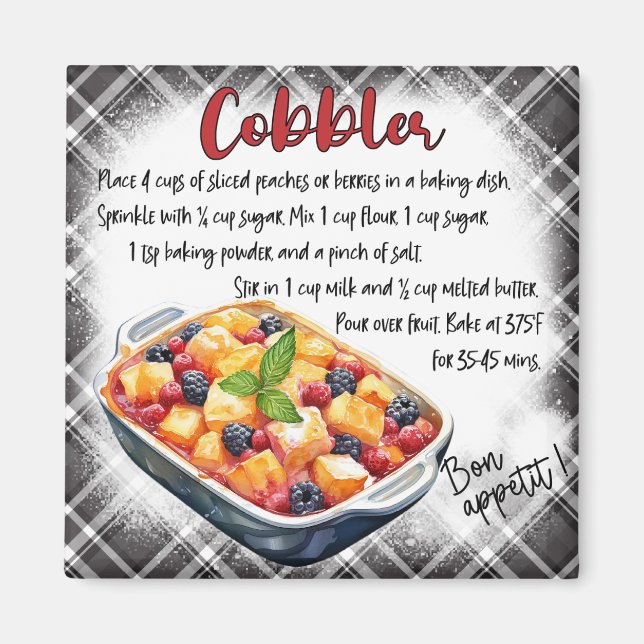 Cobbler Recipe Magnet (Front)