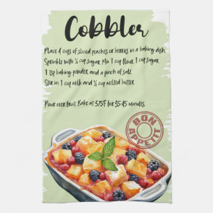 Cobbler Recipe Tea Towel