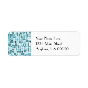 Cobblestone Address Labels (Aqua)