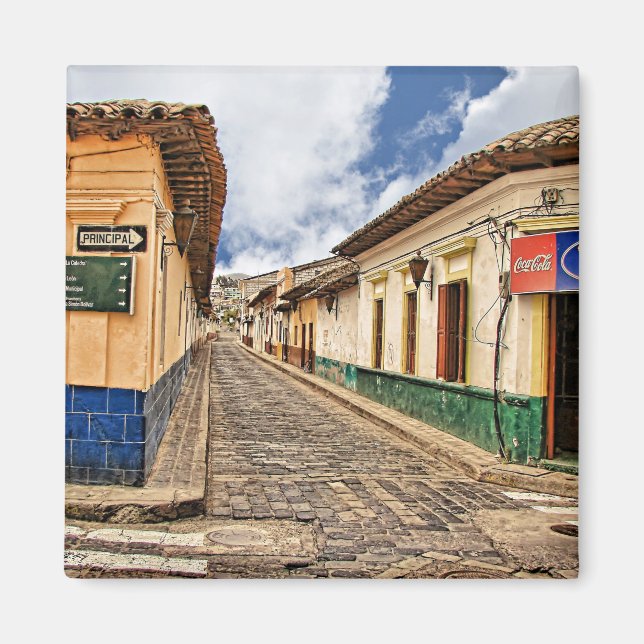 Cobblestone Street in Guatemala Magnet (Front)
