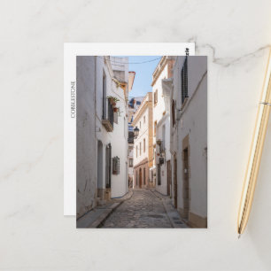 Cobblestone Street in Spain – Vintage Europe Postcard