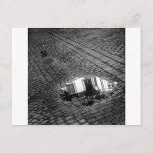 Cobblestone Street with puddle, Innsbruck Austria Postcard