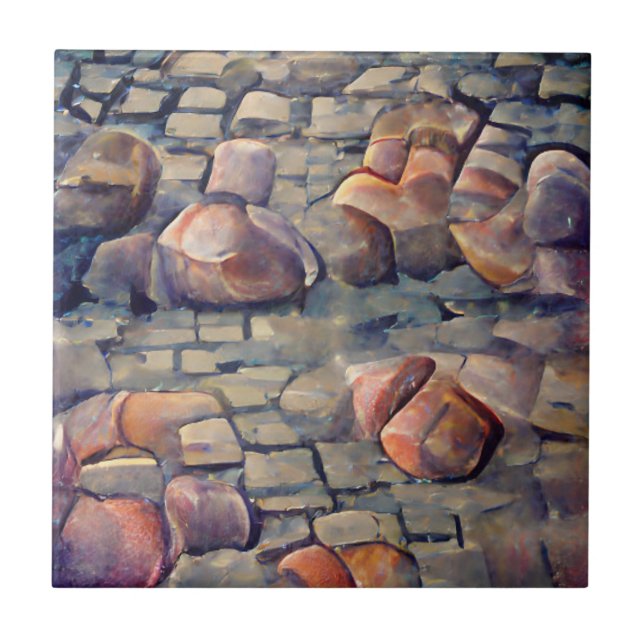 Cobblestone streets graphic art  tile (Front)