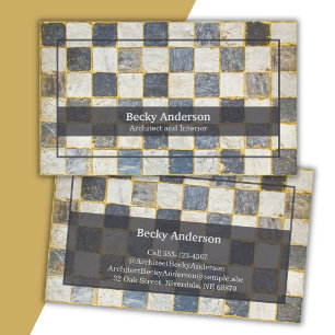 Cobblestone with Grey and Gold, Architect Business Card