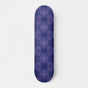 Cobblestones navy blue violet geometric art skateboard