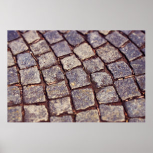 Cobblestones paving stones stones poster