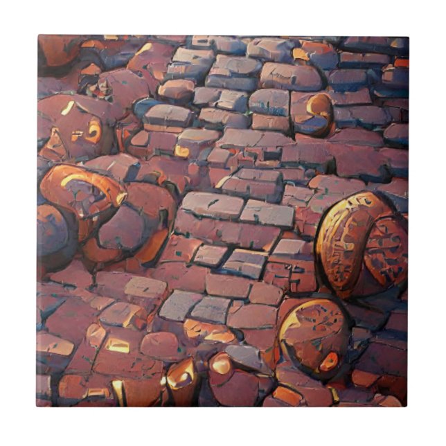 Cobblestones provenance graphic art  tile (Front)