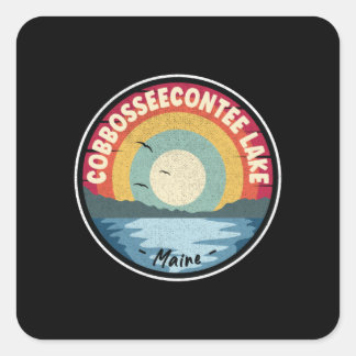 Cobbosseecontee Lake Maine Colourful Square Sticker