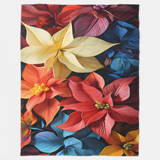 Cobertor de Lã (Wool Blanket) Flores Natalinas Fleece Blanket