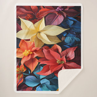 Cobertor Sherpa (Sherpa Blanket) Flores Natalinas Sherpa Blanket