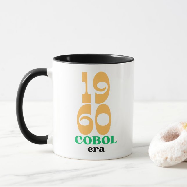 Cobol 1960 Era The Birth of Legacy Code Mug (With Donut)