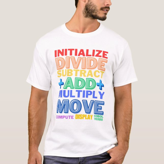 Cobol Programming Language Basic Verbs T-Shirt (Front)