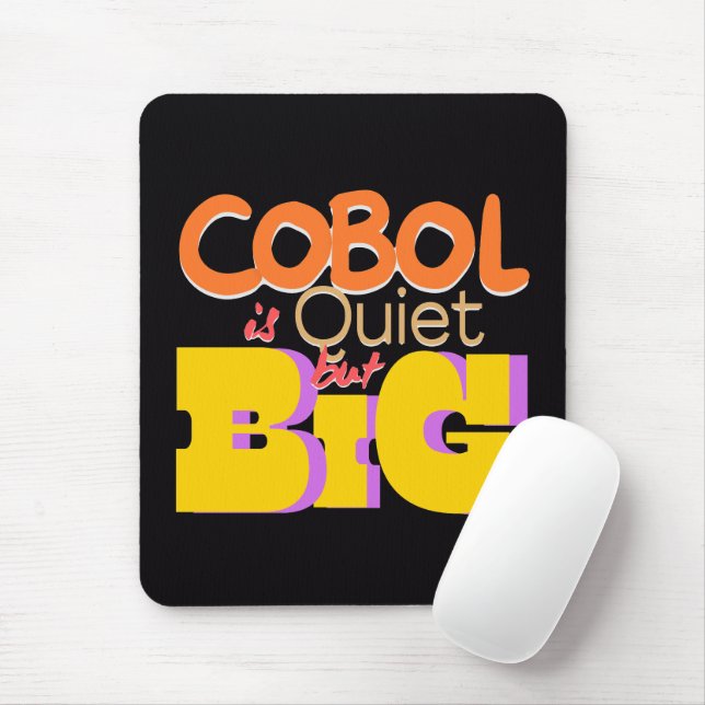 Cobol Programming Language is Quiet But Big  Mouse Mat (With Mouse)