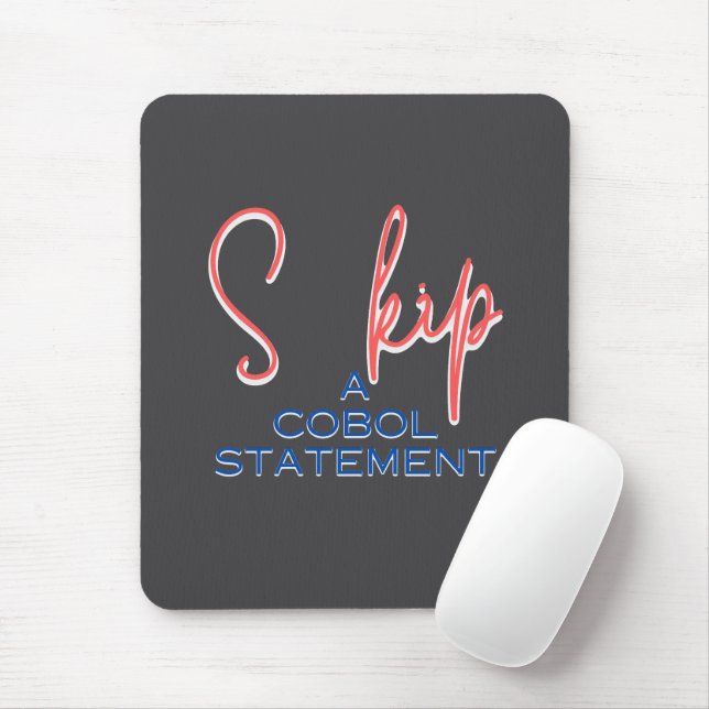 Cobol Programming Language Skip Statement Mouse Mat (With Mouse)