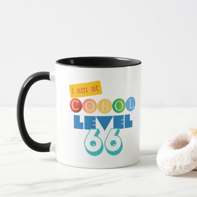 Cobol Programming Level 66 Mug (With Donut)