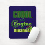 Cobol The Engine of Business  Mouse Mat<br><div class="desc">COBOL- the programming language used by most of the worlds largest corporations as their business engine. The programming language that powers the backbone of global enterprise systems. This design features bold, distressed typography and symbolic graphics like gears and growth charts, emphasizing COBOL's role as the true engine of business. Perfect...</div>