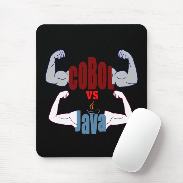 Cobol vs Java Programming Languages Showdown  Mouse Mat (With Mouse)