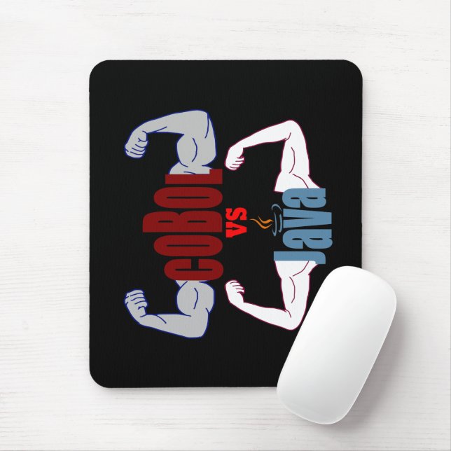 Cobol vs Java Programming Languages Showdown  Mouse Mat (With Mouse)