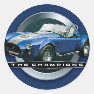 Cobra 427 blue classic round sticker