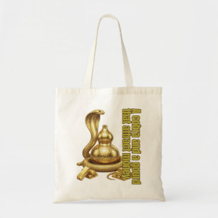 cobra and a gourd that attract money tote bag