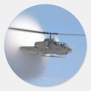 cobra helicopter classic round sticker